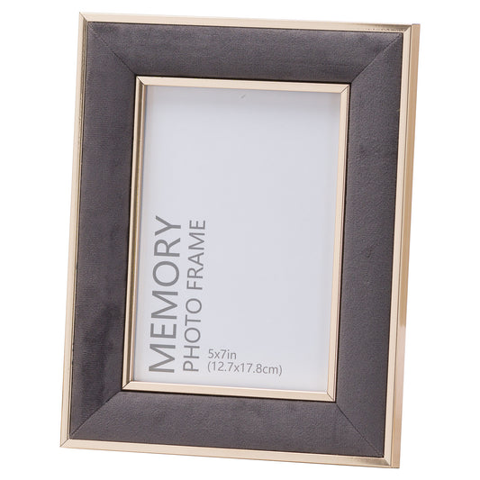 Grey Velvet with Gold 5x7 Frame