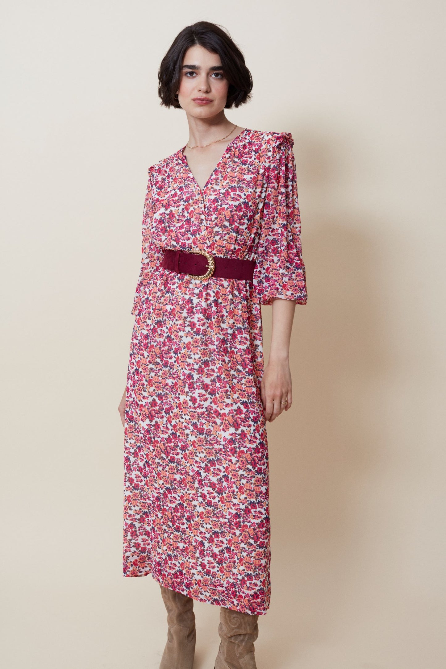 Geraldine Dress in Pink Floral