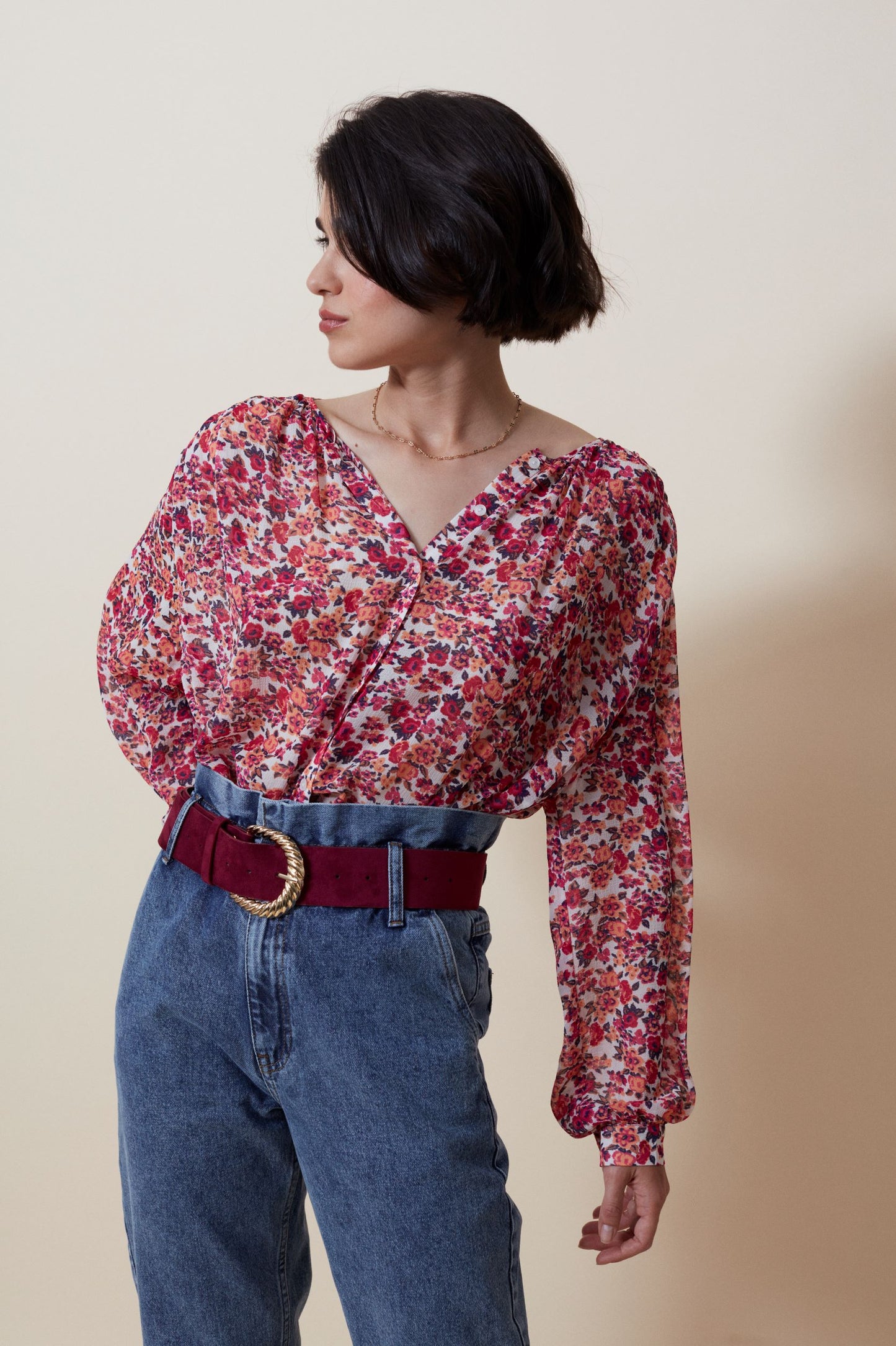 Gerry Top in Pink Floral