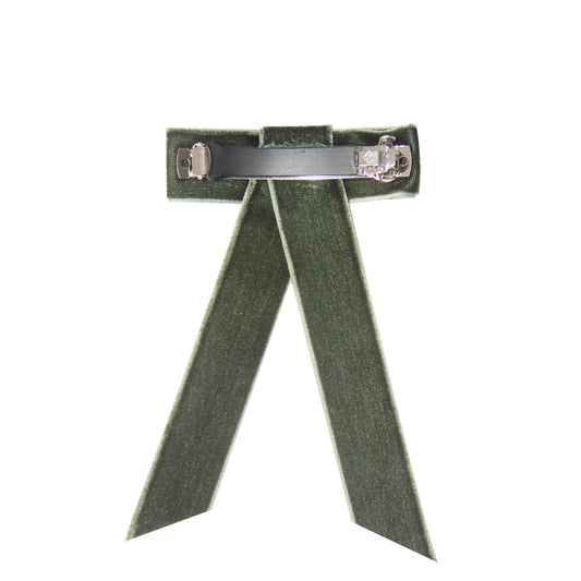 Green Velvet Bow